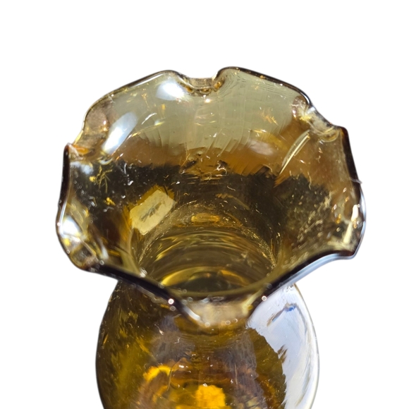 Amber Glass VTG 70s Hong Kong Miniature Kerosene Oil Lantern Lamp 9.5"X2.5" READ - Picture 4 of 11